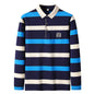 Men Polo Shirt Cotton Long Sleeve Stripe