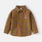Kids Shirts With Collar Long Sleeved Plaid