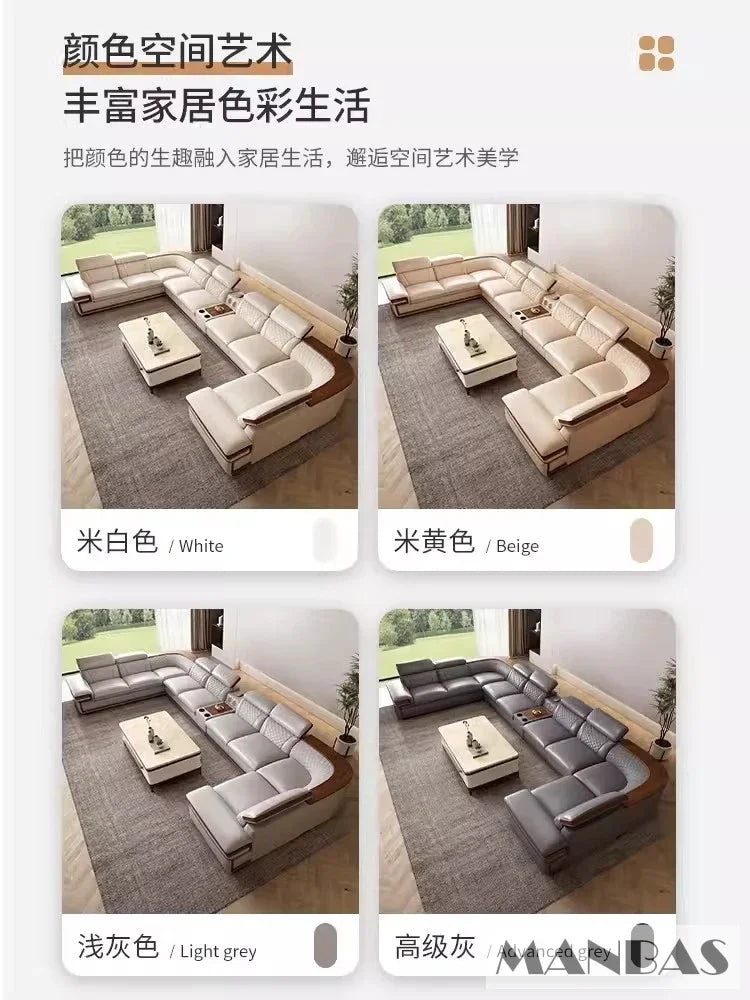 Genuine Leather Sofa Set for Living Room