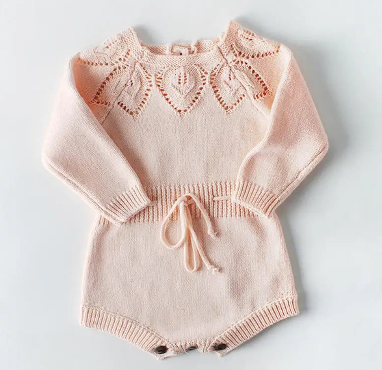 Baby Girls Knitting Romper Red Fashion