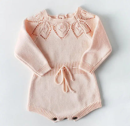 Baby Girls Knitting Romper Red Fashion