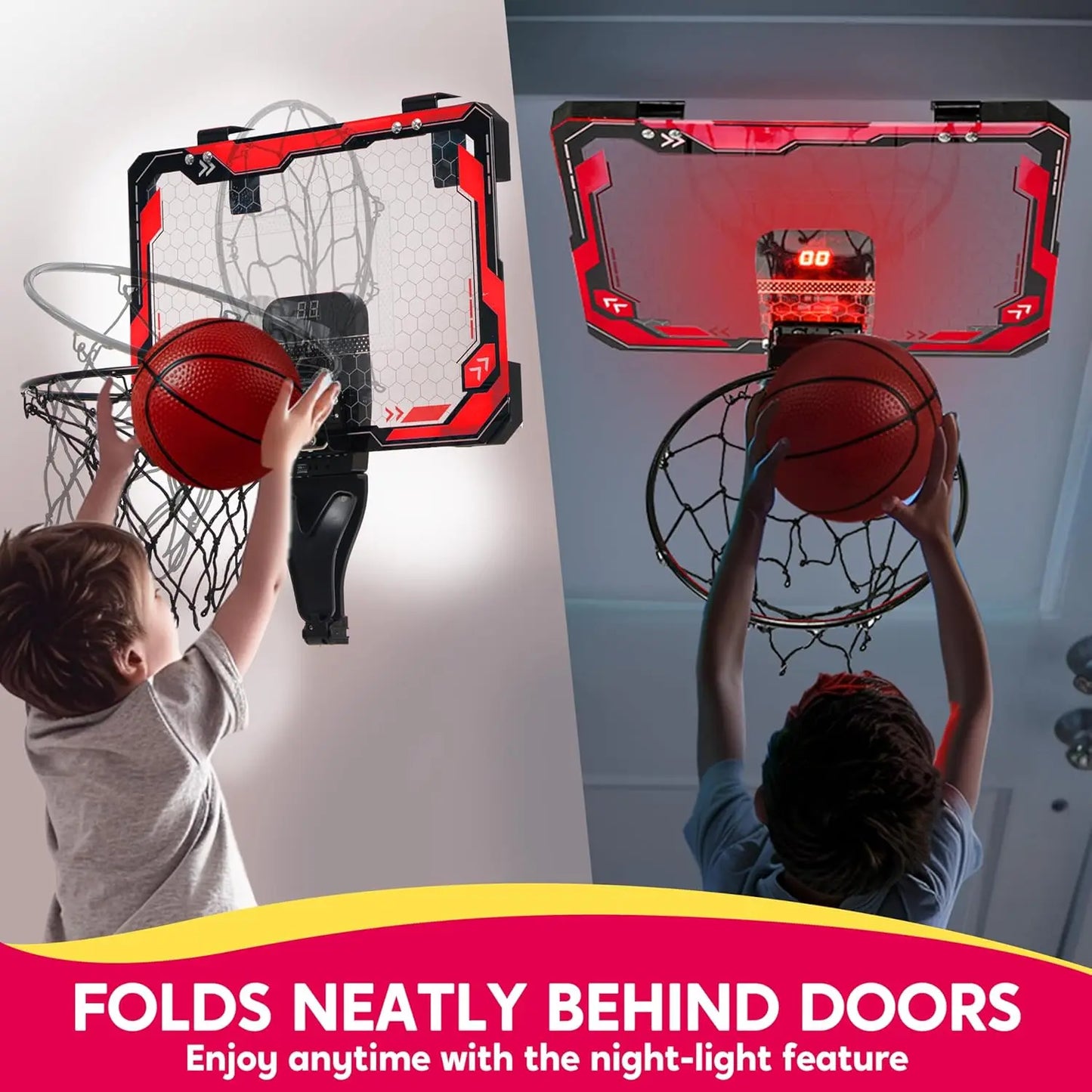 Mini Indoor Basketball Hoop Light Up Scoreboard