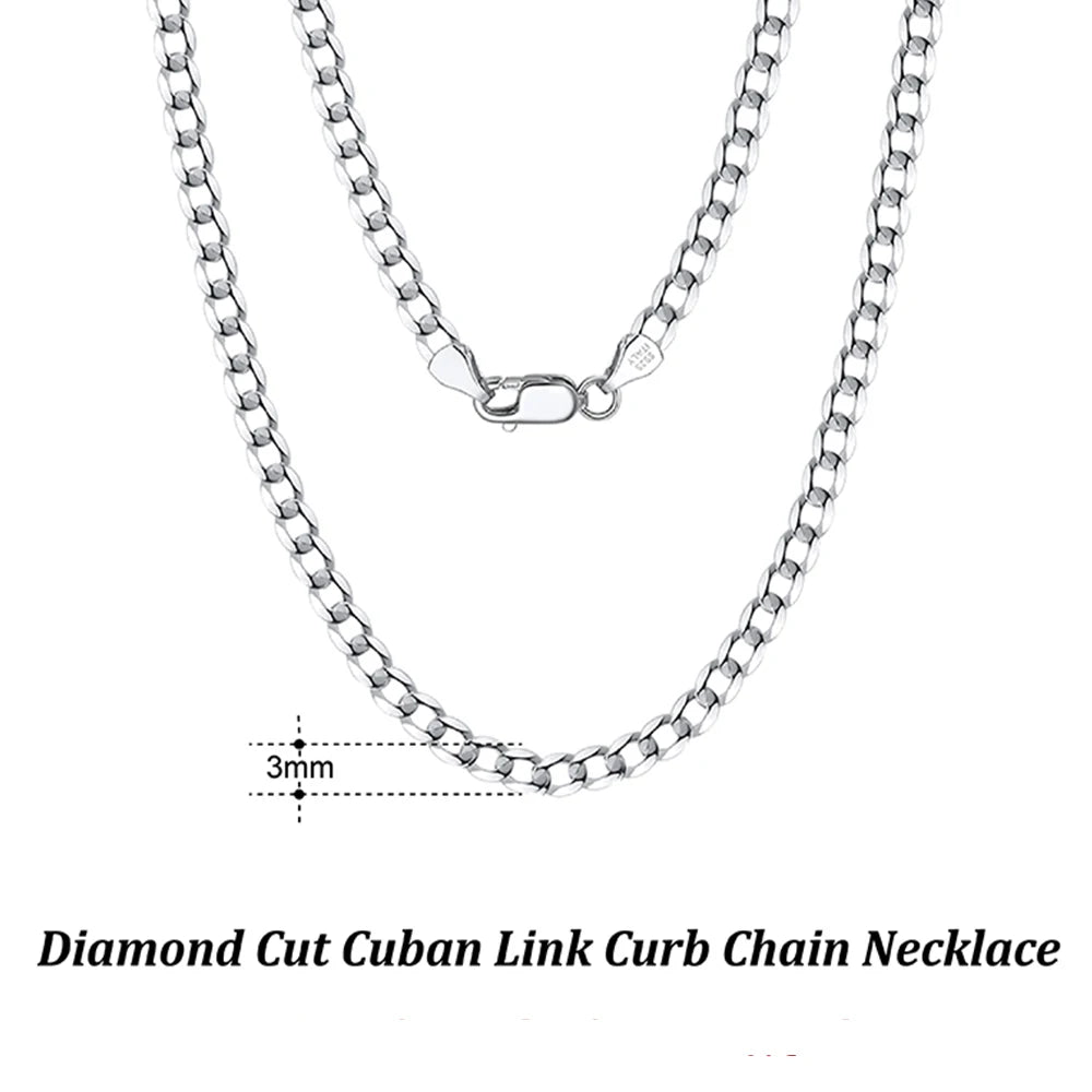 Italian Diamond Cut Cuban Link Chain Necklace