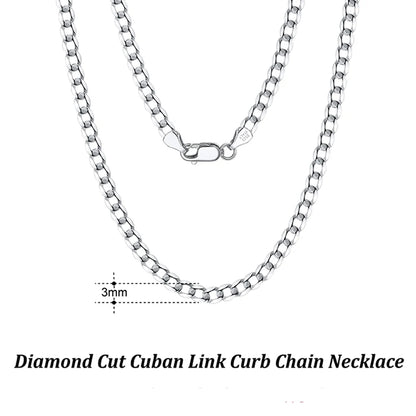 Italian Diamond Cut Cuban Link Chain Necklace