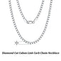Italian Diamond Cut Cuban Link Chain Necklace