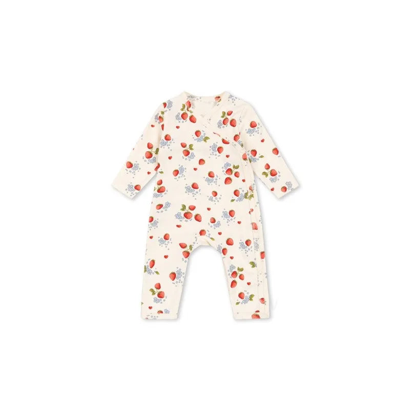 Cute Cartoon Stripe Print V-neck Long Sleeve