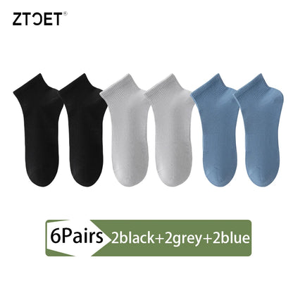 6Pairs Men Cotton Mesh Socks