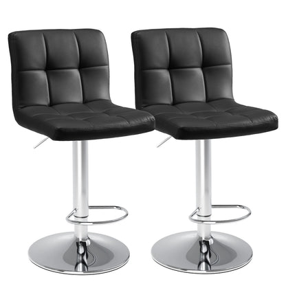 2 PU Leather Bar Stools Upholstered Counter Height