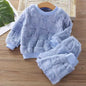 Girls Flange Pajamas Velvet Thick Home Outfit