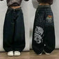 Oversized Print Baggy Jeans Men Vintage Gothic