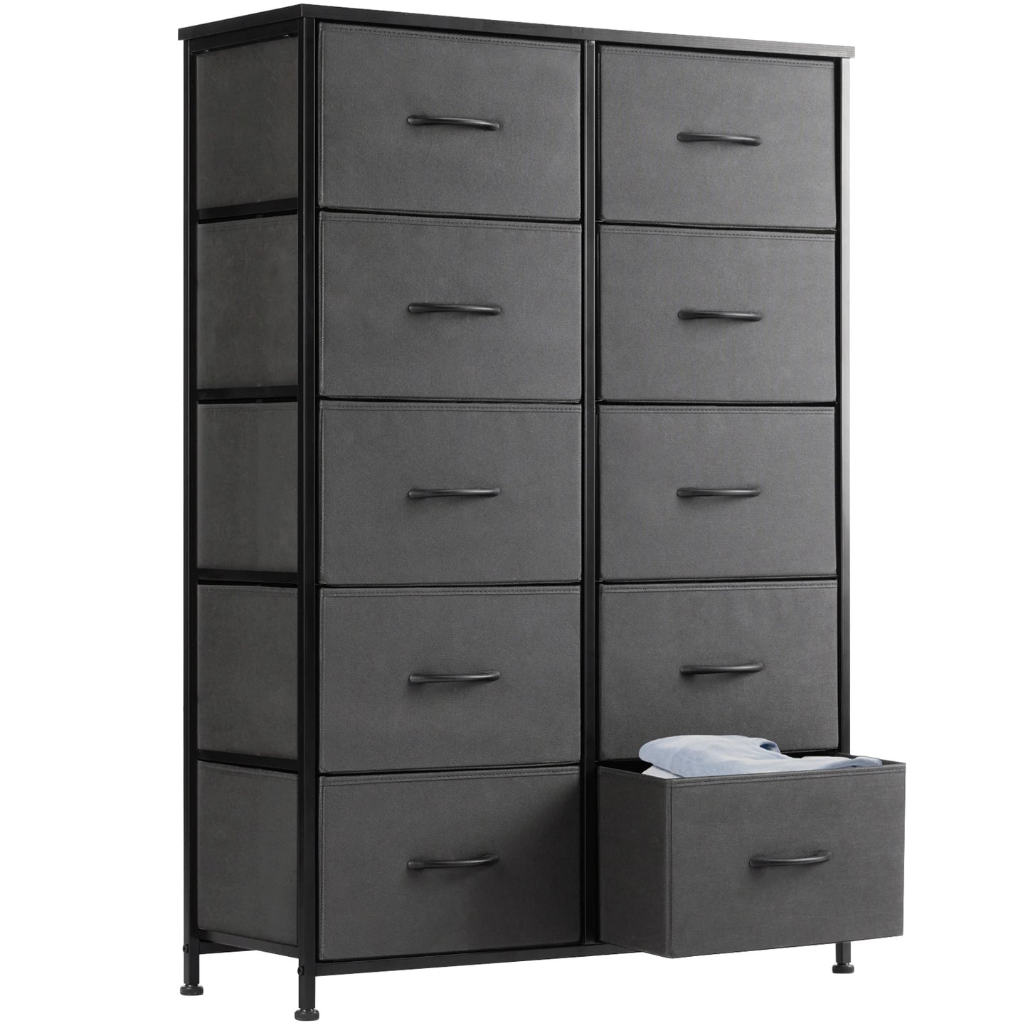 10 Fabric Drawers Wardrobe Steel Frame Closet Storage