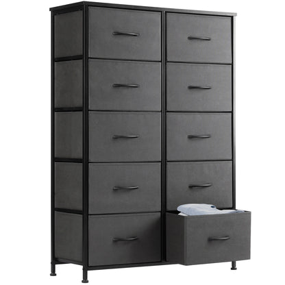 10 Fabric Drawers Wardrobe Steel Frame Closet Storage