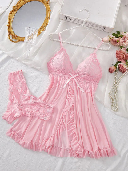 Women Erotic Bra Nightdress Sexy Lace Sleepwear