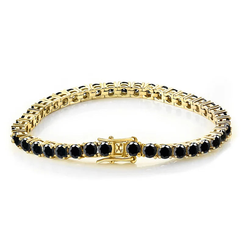 Black Moissanite Tennis Bracelet Full Diamond Sterling