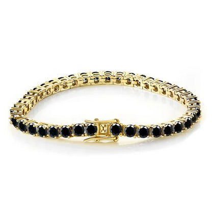 Black Moissanite Tennis Bracelet Full Diamond Sterling