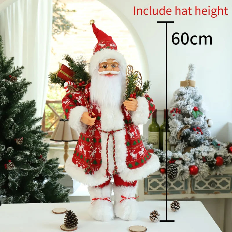 Large Standing Santa Figurine Doll Home Decoration