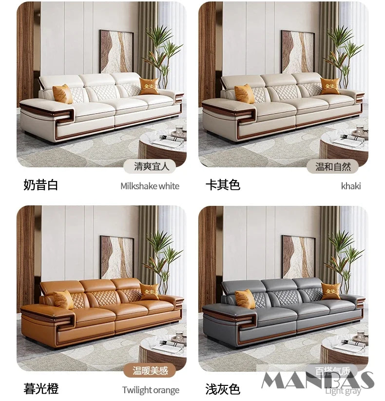 Genuine Leather Sofa Set for Living Room