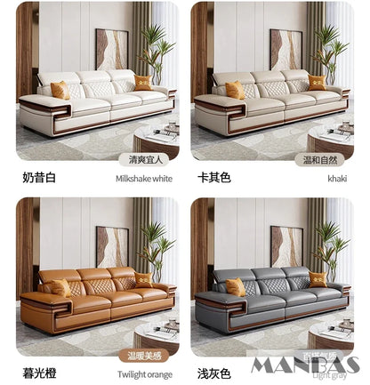 Genuine Leather Sofa Set for Living Room