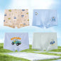 4PCS Boy Cotton Antibacterial Breathable Teenager  Cartoon Briefs