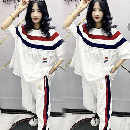 2 Pcs Women's Slim Loose Fit Large Temperament Joggers