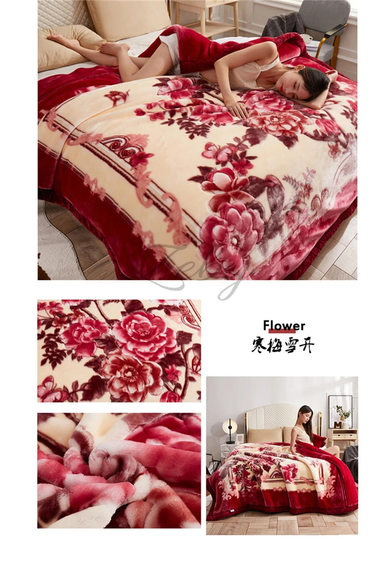 European Style Warm Raschel Blanket Weighted Comforter