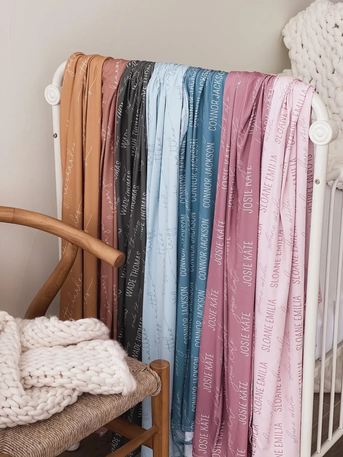 Personalized Color Blanket Baby Name Swaddle Fleece