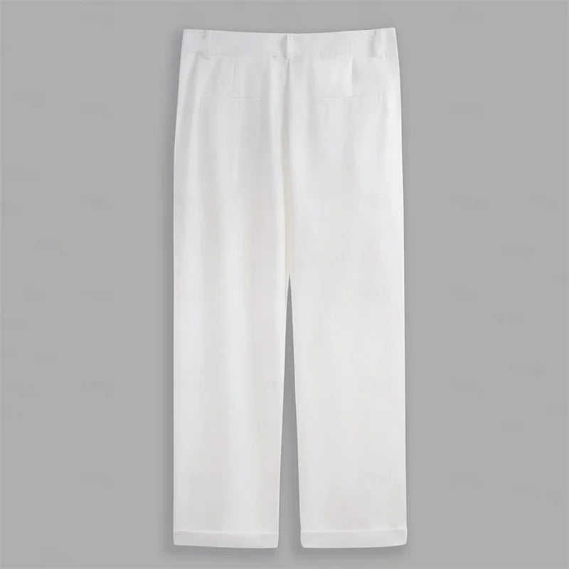 Men s  Fit Dress Pants Solid Color Flat Front