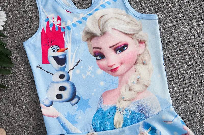 Disney Frozen Anna Elsa Girl Swimsuit Princess