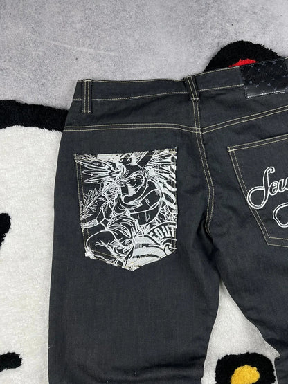 Vintage South Pole Black Denim Jeans Men's