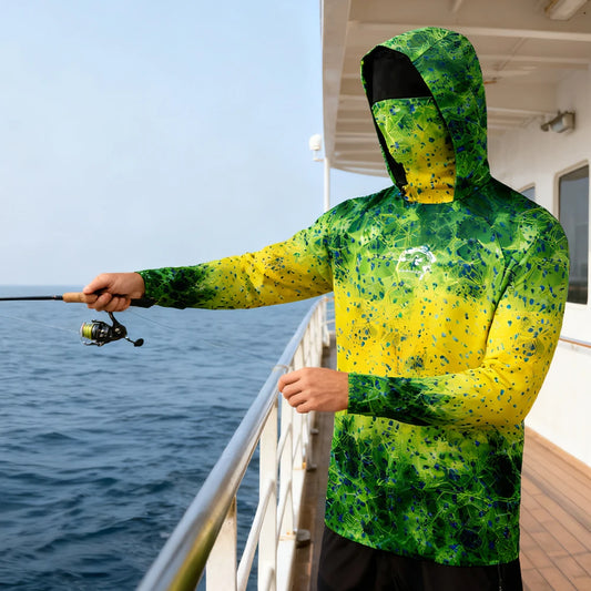 Mens Fishing Hoodie Sailing Shirt Long Sleeve