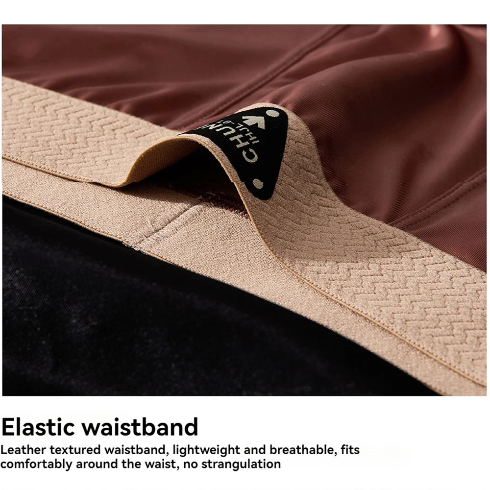 3PCS Luxury Silk Satin-like Men's  Breathable Underwear