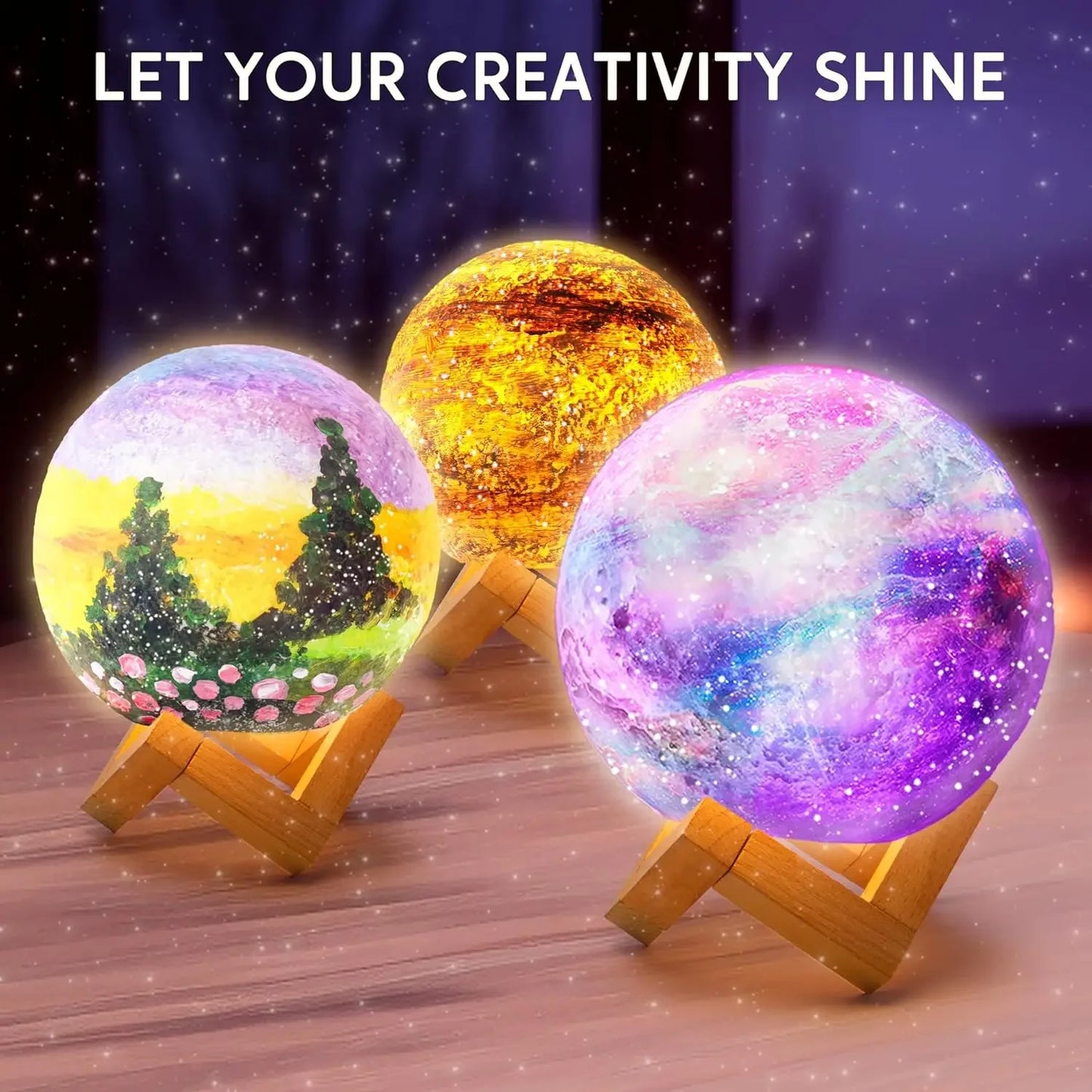 3D Paint Your Own Moon Lamp Kit Galaxy