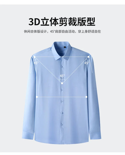 Men's White Long Sleeved Business Formal Wear Shirt