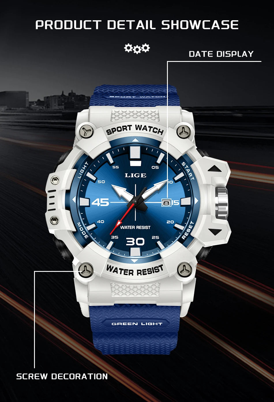 Male Fashion Sport Waterproof Quartz Wristwatches