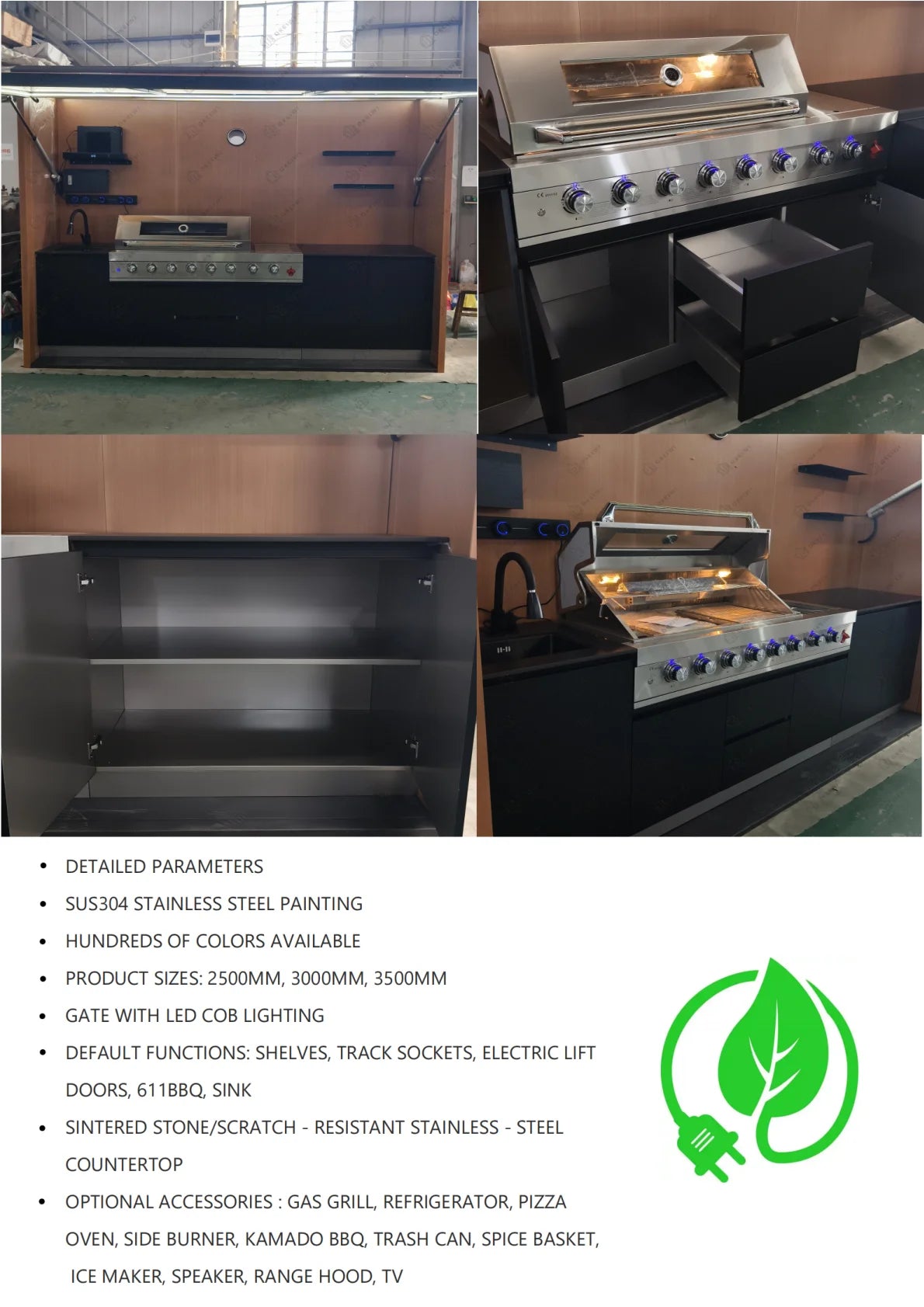 Black/grey Garden/patio Outdoor Bbq Kitchen Pod