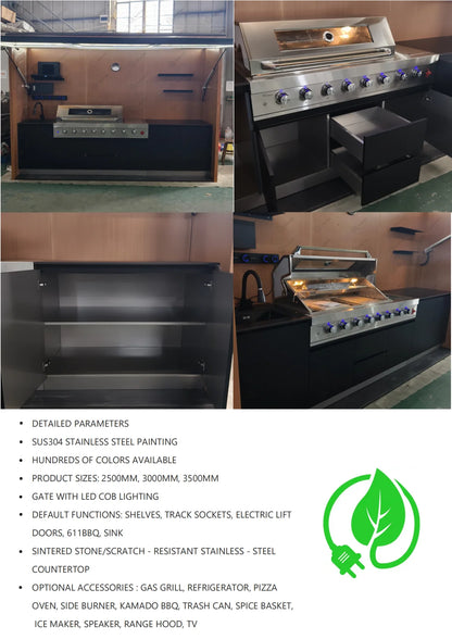 Black/grey Garden/patio Outdoor Bbq Kitchen Pod