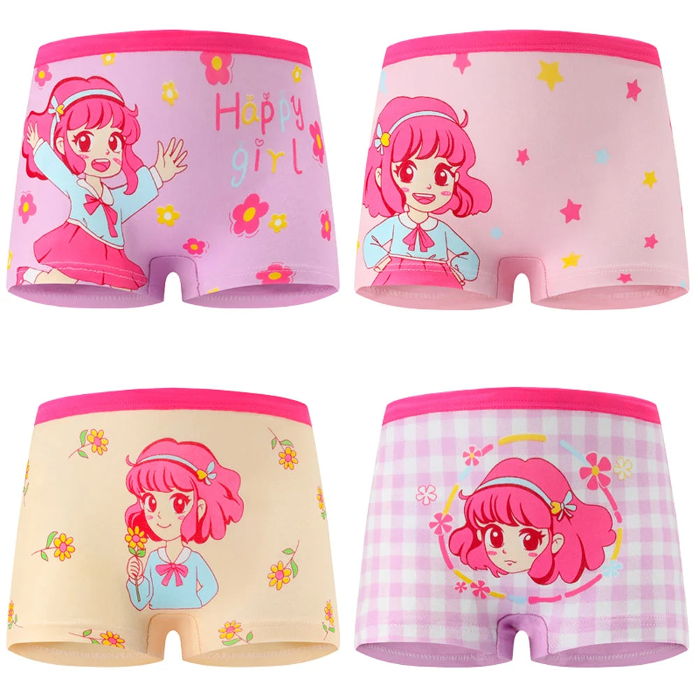 12 Pcs Girls Breathable Cotton Cute Cartoon Panties