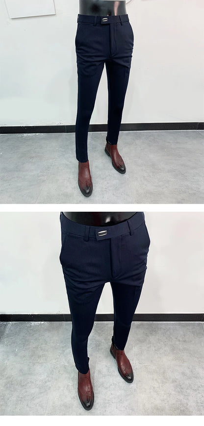 Men Stretch Slim Formal Casual Pants Fashion
