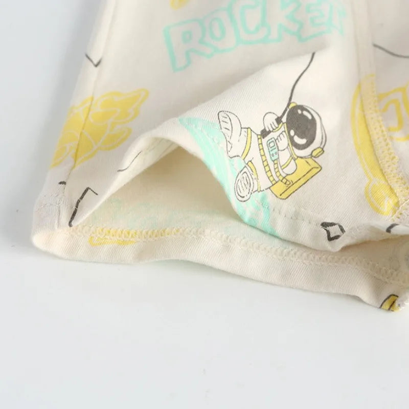 4PCS Boys Cotton Antibacterial Breathable Cartoon Underwear