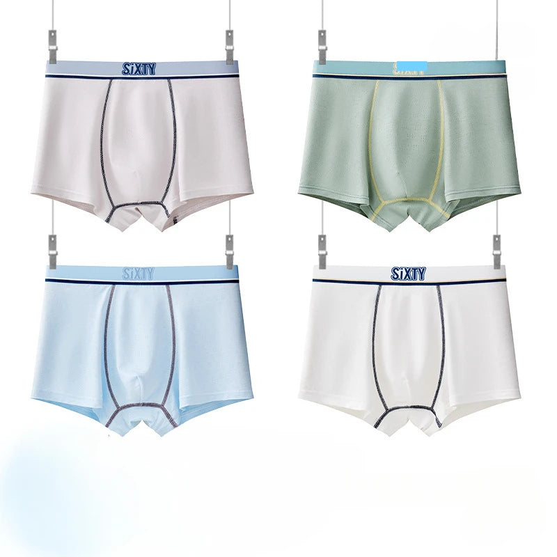 4PCS Teen Boys Mesh Breathable Young Children Underwear