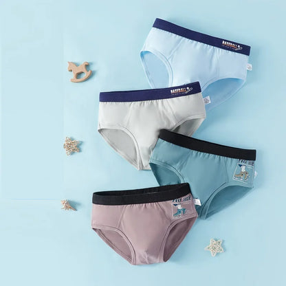4 Pcs New young boys Underwear Boxer Briefs Teenager