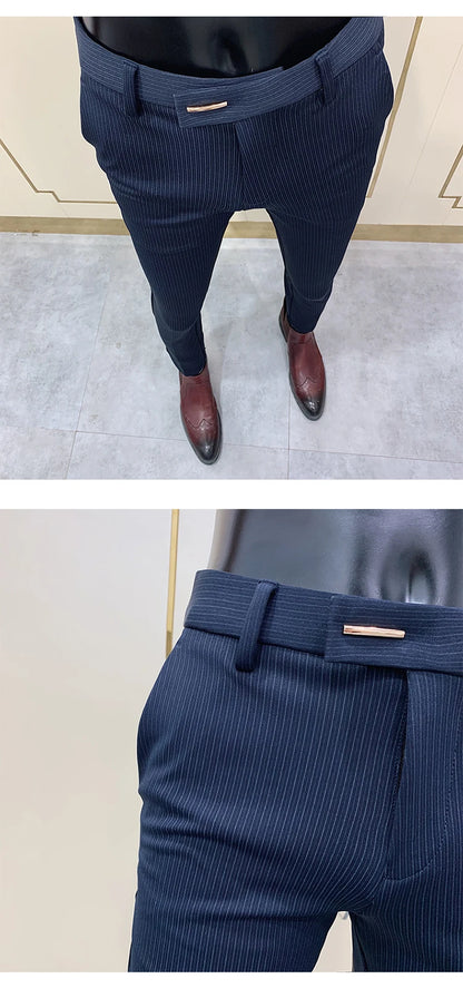 Men Stretch Slim Formal Casual Pants Fashion
