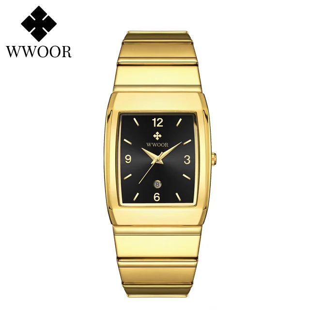 Luxury Square Men's Wristwatch Stainless Steel Waterproof