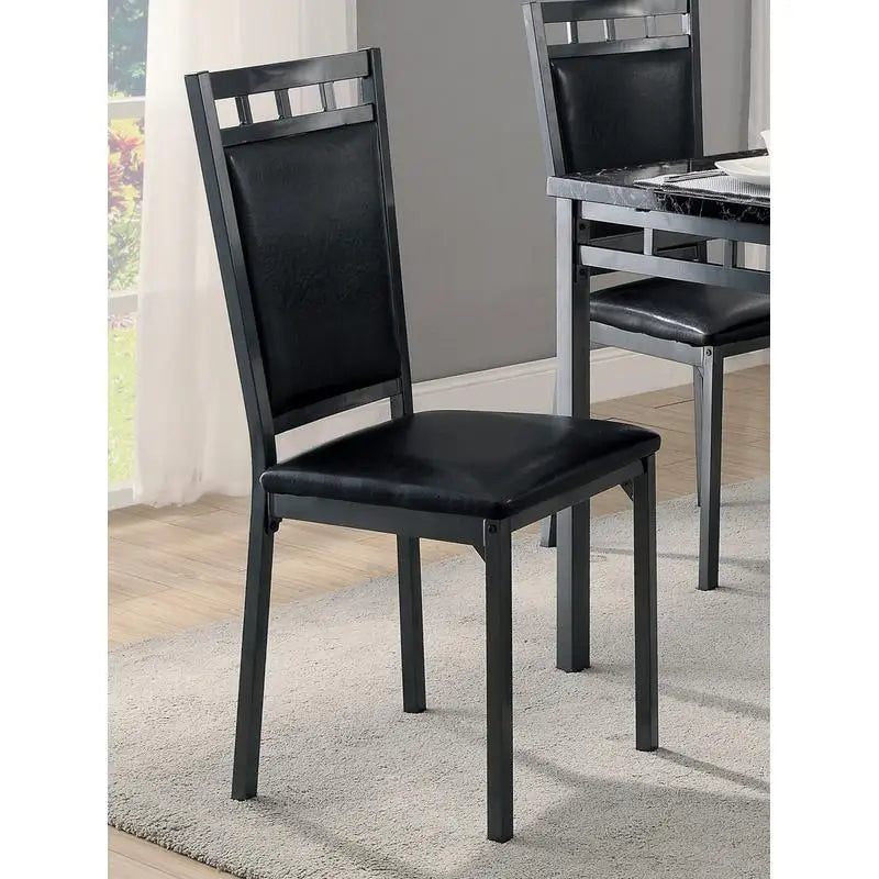 5-Piece Dinette Faux Marble Top Table and 4 Chairs