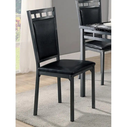 5-Piece Dinette Faux Marble Top Table and 4 Chairs