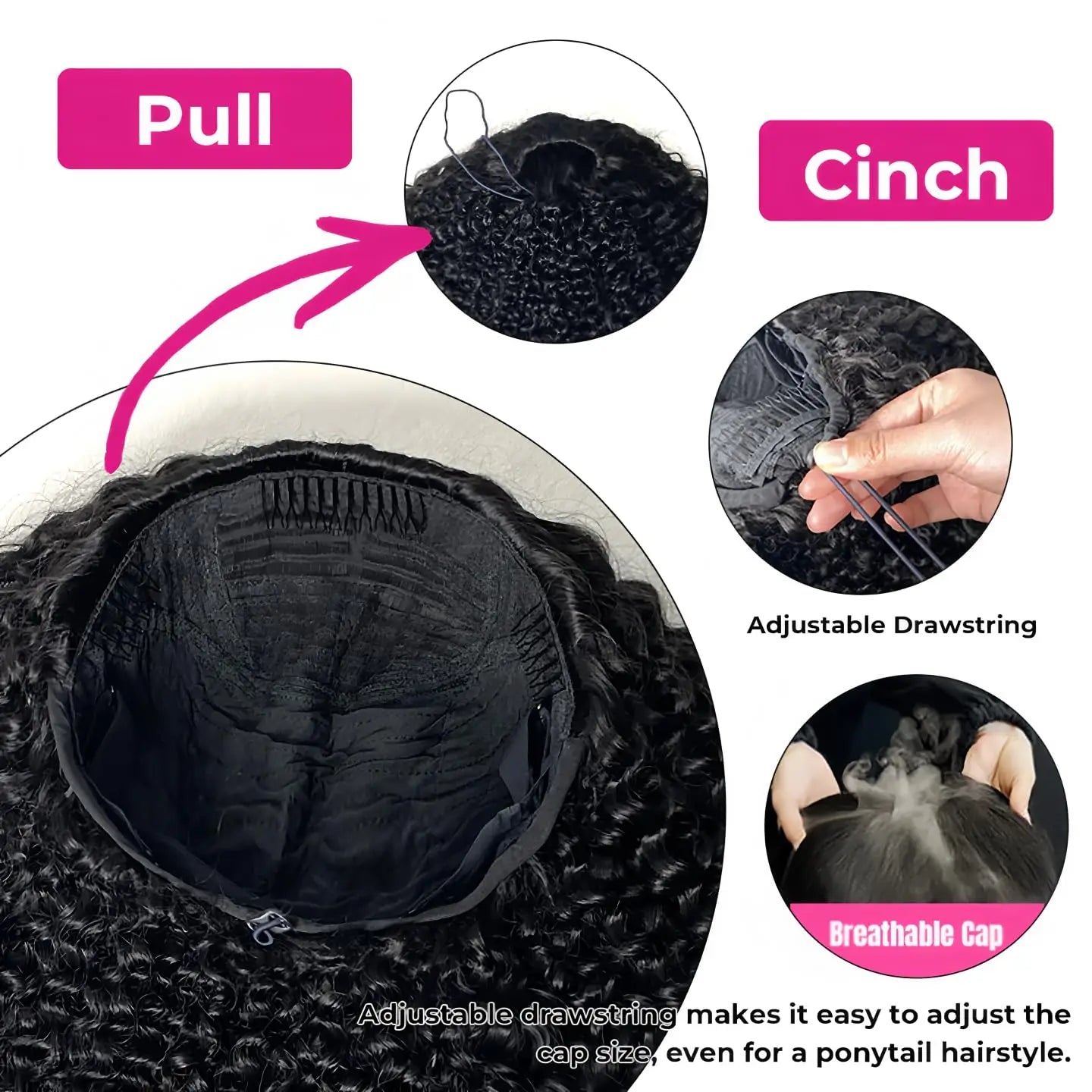 3 in 1 Afro Kinky Curly Flip Over Half Wigs