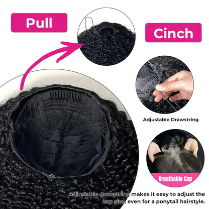 3 in 1 Afro Kinky Curly Flip Over Half Wigs