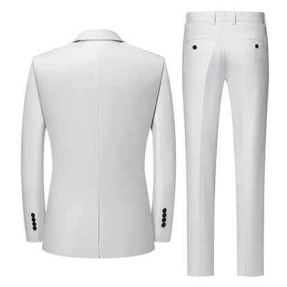 Men's 2 Piece White  Suit