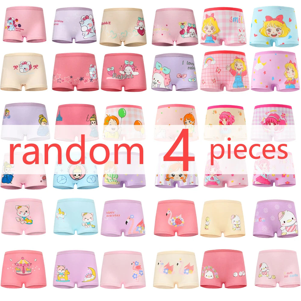 12 Pcs Girls Breathable Cotton Cute Cartoon Panties
