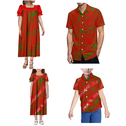 Mumu Dress Samoan Family Set Pacific Island Design